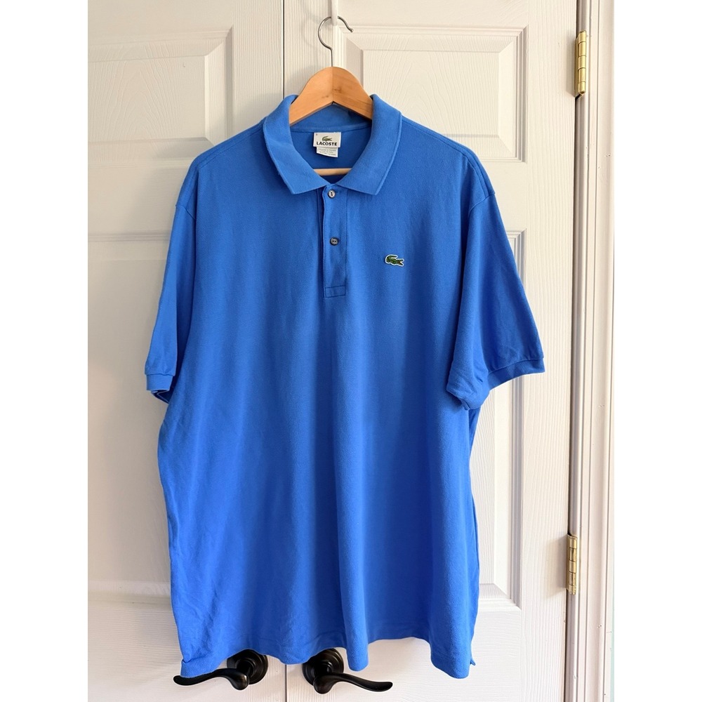 Lacoste Mens Blue Cotton Pique Short Sleeve Polo Shirt Size 9 5191L